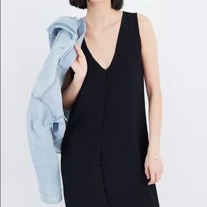 Madewell Button-Front Shift Dress - Navy